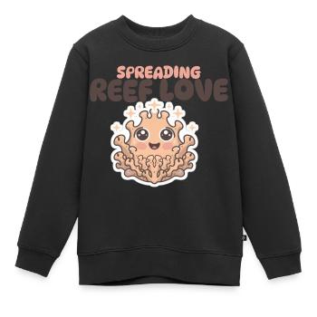 répandre l’amour du récif - Sweat Premium enfant bio - noir - Devant - AI Model Kid Female (0cm)