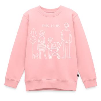 Moderne Minimalistische Familie - This Is Us - Kinder Premium Organic Sweatshirt - Rosa - Vorne - AI Model Kid Female (0cm)