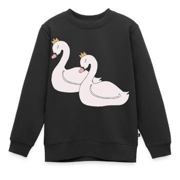 schwan 2fach - Kinder Premium Organic Sweatshirt - Schwarz - Vorne - AI Model Kid Female (0cm)