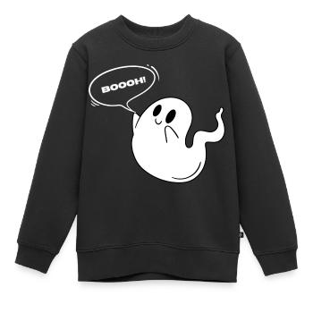 Le petit fantôme dit boooh ! - Sweat Premium enfant bio - noir - Devant - AI Model Kid Female (0cm)