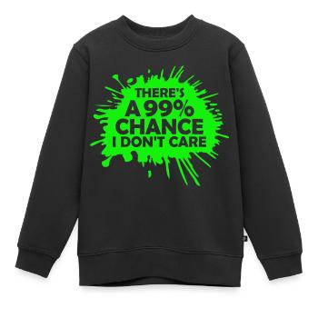 Il y a 99% de chances que je m’en fous d’être drôle - Sweat Premium enfant bio - noir - Devant - AI Model Kid Female (0cm)