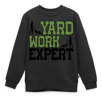 Yard Work Expert 22 - Kids Premium Organic Sweatshirt - black - Front - AI Model Kid Female (0cm)