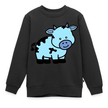 cow - Kids Premium Organic Sweatshirt - black - Front - AI Model Kid Female (0cm)