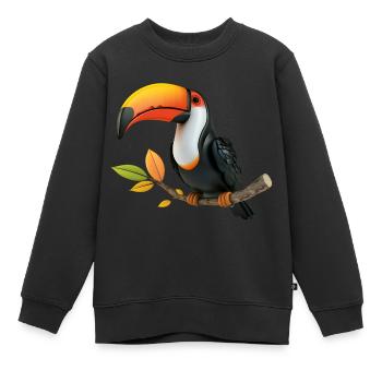 Le Toucan, clown des forêts tropicales - Sweat Premium enfant bio - noir - Devant - AI Model Kid Female (0cm)