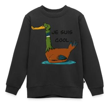 Je suis cool - Sweat Premium enfant bio - noir - Devant - AI Model Kid Female (0cm)