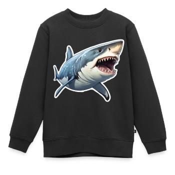 Hai - Kinder Premium Organic Sweatshirt - Schwarz - Vorne - AI Model Kid Female (0cm)
