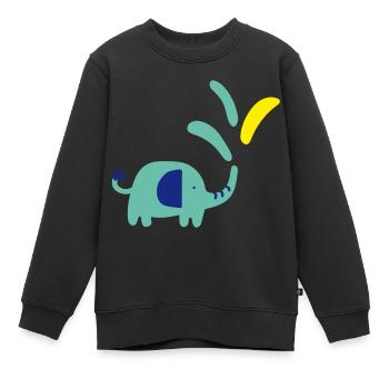 Le petit éléphant - Sweat Premium enfant bio - noir - Devant - AI Model Kid Female (0cm)