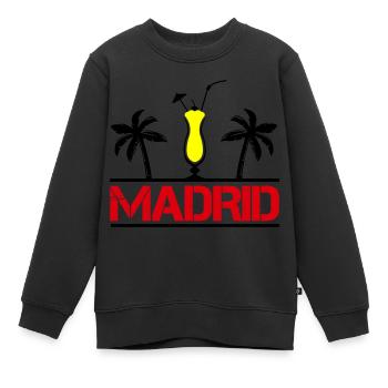 madrid - Kinder Premium Organic Sweatshirt - Schwarz - Vorne - AI Model Kid Female (0cm)