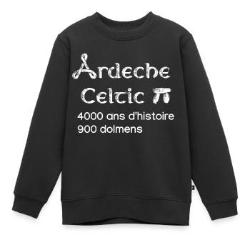 Ardeche celtic 3 - Sweat Premium enfant bio - noir - Devant - AI Model Kid Female (0cm)