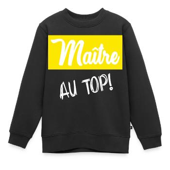 MEISTER. MEISTER. HUMOR - Kinder Premium Organic Sweatshirt - Schwarz - Vorne - AI Model Kid Female (0cm)