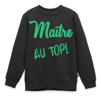 MEISTER - Kinder Premium Organic Sweatshirt - Schwarz - Vorne - AI Model Kid Female (0cm)