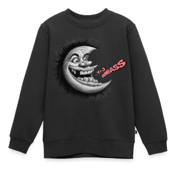 Mond-Unfug: DU DUMMKOPF - Kinder Premium Organic Sweatshirt - Schwarz - Vorne - AI Model Kid Female (0cm)
