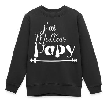 j ai meilleur papy - Sweat Premium enfant bio - noir - Devant - AI Model Kid Female (0cm)