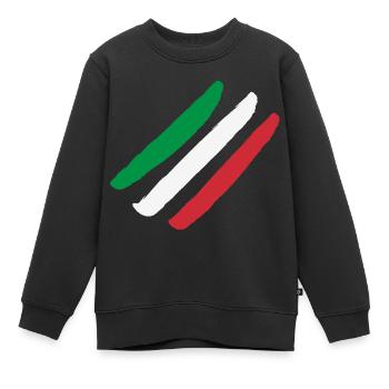 Italien Flagge - Steifen - Kinder Premium Organic Sweatshirt - Schwarz - Vorne - AI Model Kid Female (0cm)