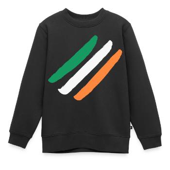 Irland / Irlandflagge - Diagonal - Stylish - Kinder Premium Organic Sweatshirt - Schwarz - Vorne - AI Model Kid Female (0cm)
