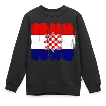 Kroatien hrvatska kroatien hrv hr zagreb geteilte Flagge - Kinder Premium Organic Sweatshirt - Schwarz - Vorne - AI Model Kid Female (0cm)