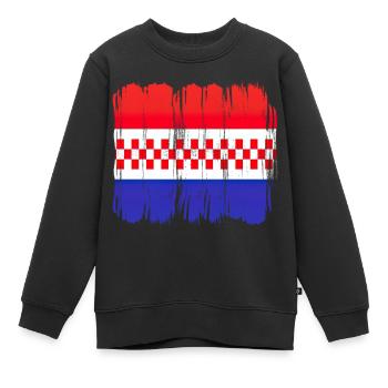 Kroatien hrvatska kroatien hrv hr zagreb geteilte Flagge - Kinder Premium Organic Sweatshirt - Schwarz - Vorne - AI Model Kid Female (0cm)