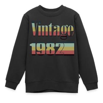 1982 Geburtstag 1982 Jahrgang 1982 Geburtstag - Kinder Premium Organic Sweatshirt - Schwarz - Vorne - AI Model Kid Female (0cm)