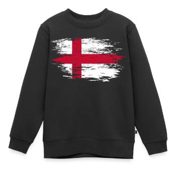 England Flagge used - Kinder Premium Organic Sweatshirt - Schwarz - Vorne - AI Model Kid Female (0cm)