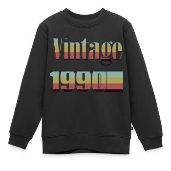 1990 Geburtstag 1990 Jahrgang 1990 Geburtstag - Kinder Premium Organic Sweatshirt - Schwarz - Vorne - AI Model Kid Female (0cm)