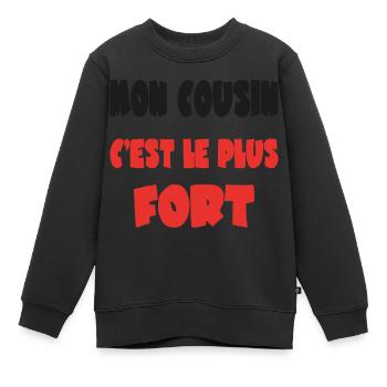 MEIN COUSINE - Kinder Premium Organic Sweatshirt - Schwarz - Vorne - AI Model Kid Female (0cm)