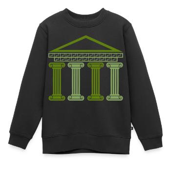 Édifice antique grec - Sweat Premium enfant bio - noir - Devant - AI Model Kid Female (0cm)