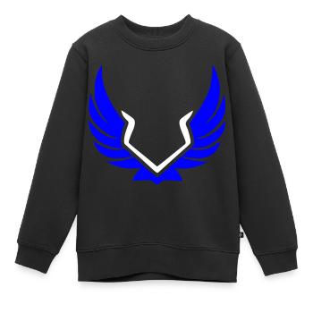 Flügel Zweifarbig Wappen Piktogramm Vektor - Kinder Premium Organic Sweatshirt - Schwarz - Vorne - AI Model Kid Female (0cm)