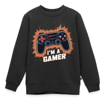ICH BIN EIN GAMER - Kinder Premium Organic Sweatshirt - Schwarz - Vorne - AI Model Kid Female (0cm)