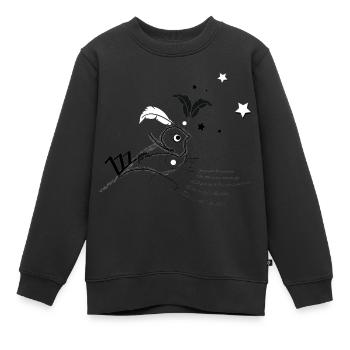 El Zozio Oiseau Poète - Sweat Premium enfant bio - noir - Devant - AI Model Kid Female (0cm)