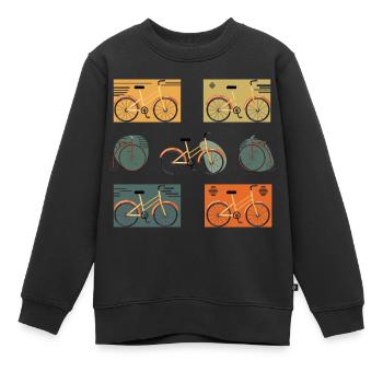 Retro bike bike - Kids Premium Organic Sweatshirt - black - Front - AI Model Kid Female (0cm)
