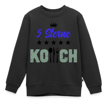 5 Star Chef - Kids Premium Organic Sweatshirt - black - Front - AI Model Kid Female (0cm)
