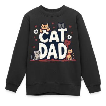 CHAT DAD - Sweat Premium enfant bio - noir - Devant - AI Model Kid Female (0cm)