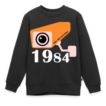 1984 - Sie schauen zu - Kinder Premium Organic Sweatshirt - Schwarz - Vorne - AI Model Kid Female (0cm)