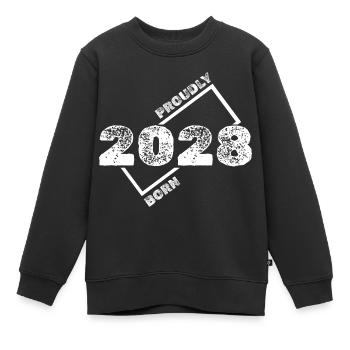 Gift Idea 2028 - Kids Premium Organic Sweatshirt - black - Front - AI Model Kid Female (0cm)