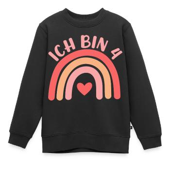 Ich bin 4 niedliche Regenbogen Design Junge Mädche - Kids Premium Organic Sweatshirt - black - Front - AI Model Kid Female (0cm)