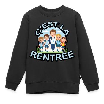 Rentrée Scolaire - Sweat Premium enfant bio - noir - Devant - AI Model Kid Female (0cm)