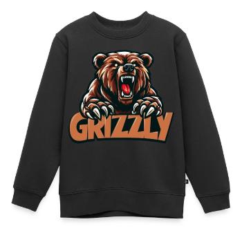 Grizzly-Team - Kinder Premium Organic Sweatshirt - Schwarz - Vorne - AI Model Kid Female (0cm)