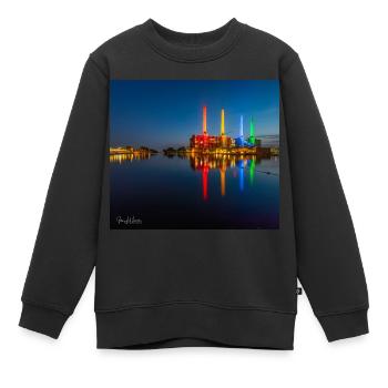 Kraftwerk bunt Wolfsburg - Kinder Premium Organic Sweatshirt - Schwarz - Vorne - AI Model Kid Female (0cm)