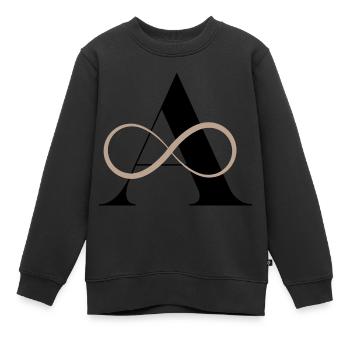 Buchstabe bis unendlich - Kinder Premium Organic Sweatshirt - Schwarz - Vorne - AI Model Kid Female (0cm)