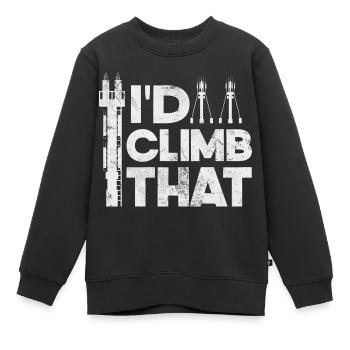 I'd Climb That Cell Tower Climbing Tower - Kinder Premium Organic Sweatshirt - Schwarz - Vorne - AI Model Kid Female (0cm)