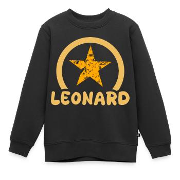 Geschenk für Leonard - Kinder Premium Organic Sweatshirt - Schwarz - Vorne - AI Model Kid Female (0cm)
