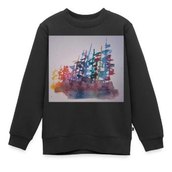 Wald - Kinder Premium Organic Sweatshirt - Schwarz - Vorne - AI Model Kid Female (0cm)