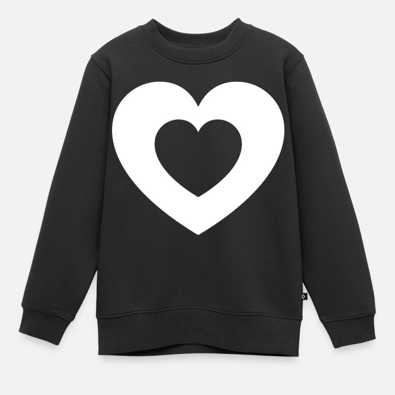 2 cœurs - Sweat Premium enfant bio - noir