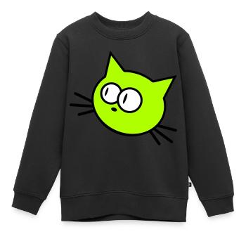 Neugierige Katze Guckt Lustig Ulkig Albern Komisch - Kinder Premium Organic Sweatshirt - Schwarz - Vorne - AI Model Kid Female (0cm)