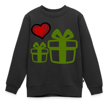 Cadeau - Sweat Premium enfant bio - noir - Devant - AI Model Kid Female (0cm)