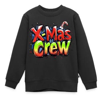 X-Mas Crew Weihnachtlich - Kinder Premium Organic Sweatshirt - Schwarz - Vorne - AI Model Kid Female (0cm)
