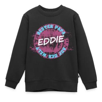 Vatertag Eddie - Kinder Premium Organic Sweatshirt - Schwarz - Vorne - AI Model Kid Female (0cm)