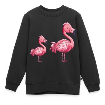 Bande dessinée Flamingo - Sweat Premium enfant bio - noir - Devant - AI Model Kid Female (0cm)