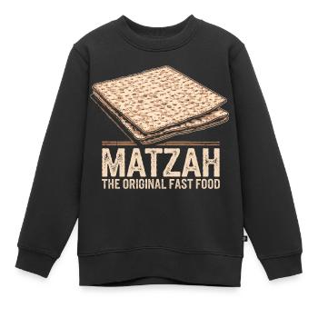 Matzah – Tradition trifft Humor - Kinder Premium Organic Sweatshirt - Schwarz - Vorne - AI Model Kid Female (0cm)