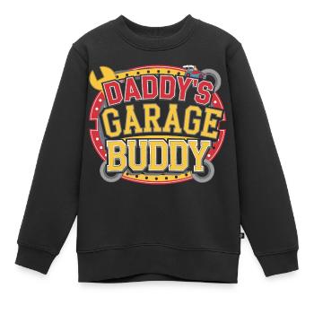 S’amuser dans l’atelier avec papa - Sweat Premium enfant bio - noir - Devant - AI Model Kid Female (0cm)